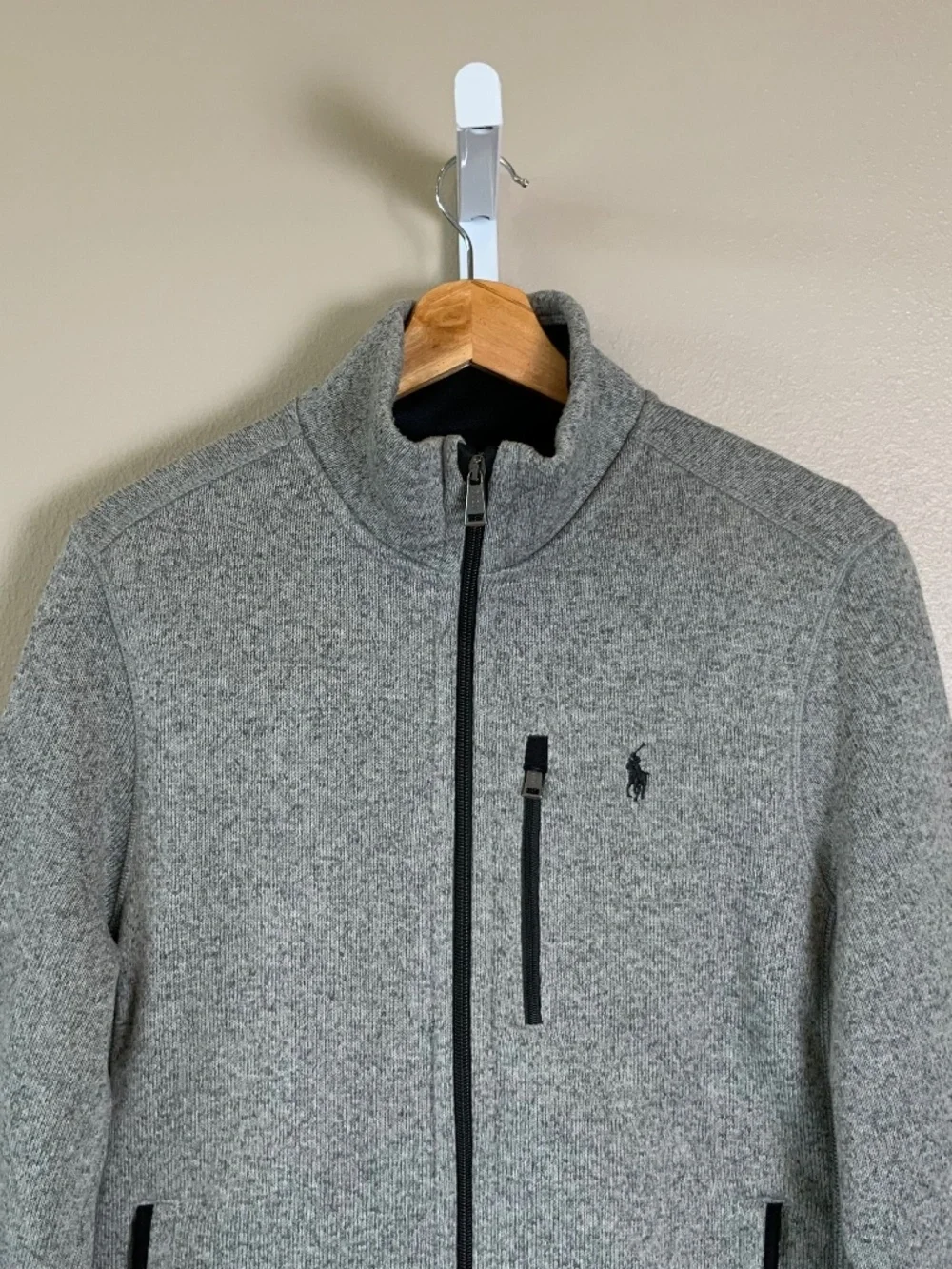 POLO Ralph Lauren Knit Fleece Lined Full Zip Mockneck Jacket